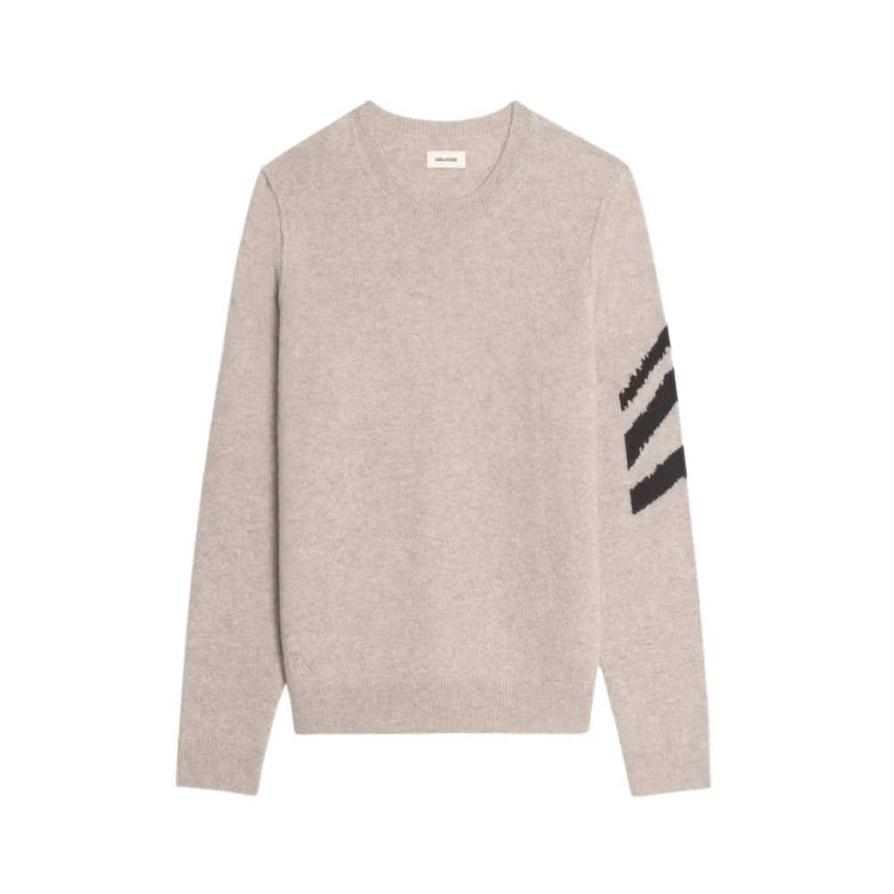 Zadig & Voltaire Men's Beige Round-Neck Knitwear, L, Stylish Vesta For A Trendy Look
