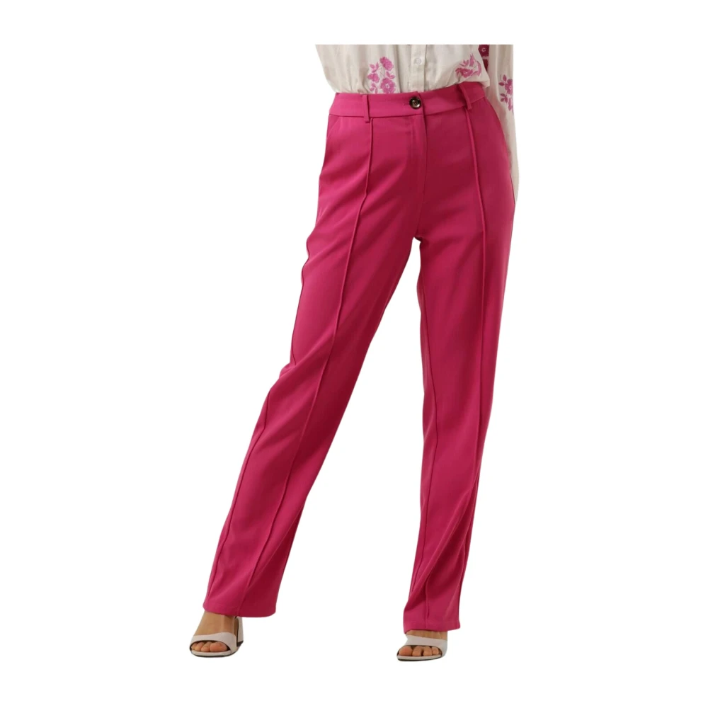 Ydence Roze Pantalon Elegant Look Pink Dames