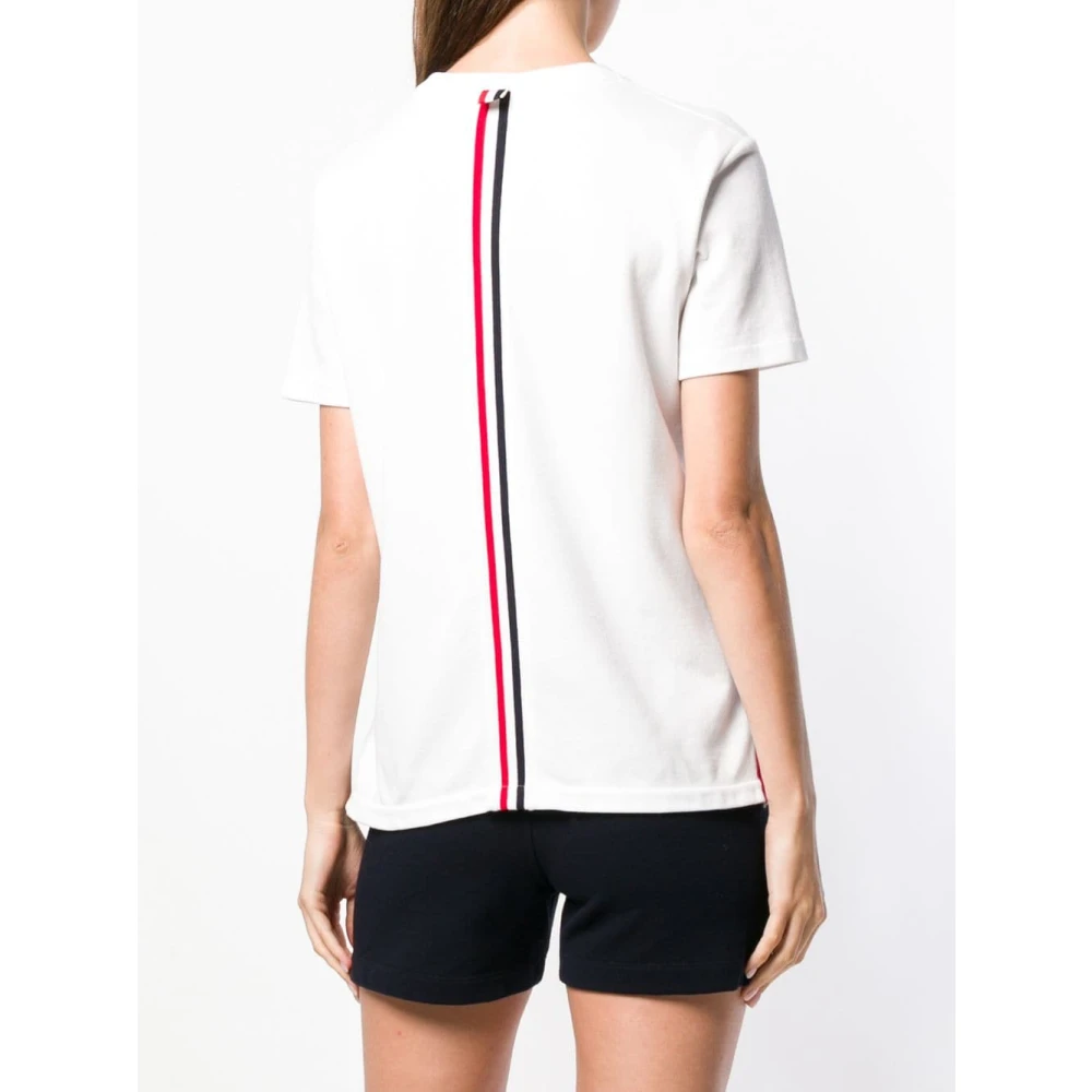 Thom Browne Relaxed Gestreept T-shirt Wit White Dames