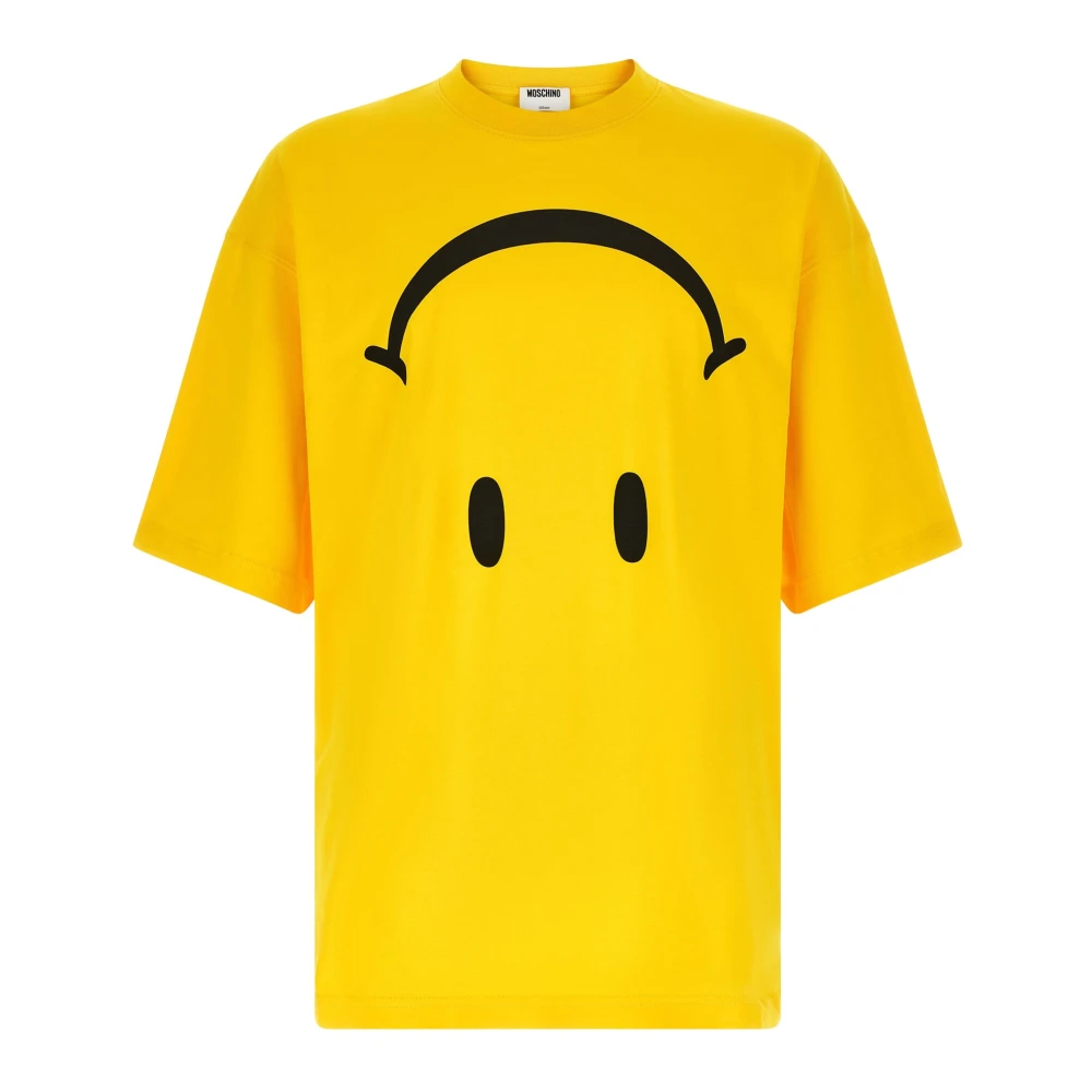 Moschino T-Shirts, Male, L, Cotton Jersey T-Shirt Smiley® Yellow