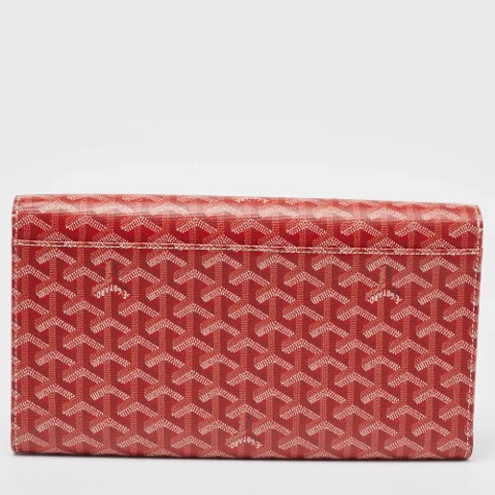 Goyard Vintage Pre-owned Leather clutches Red Dames