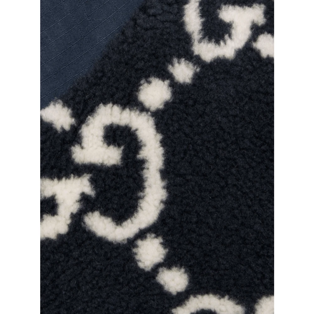 Gucci Fuzzy Hooded Jacket Blue Heren