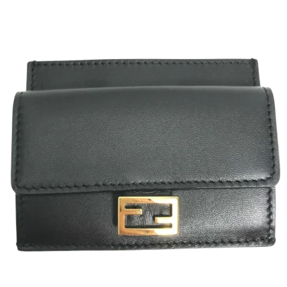 Fendi Vintage Pre-owned Leather wallets Black Dames