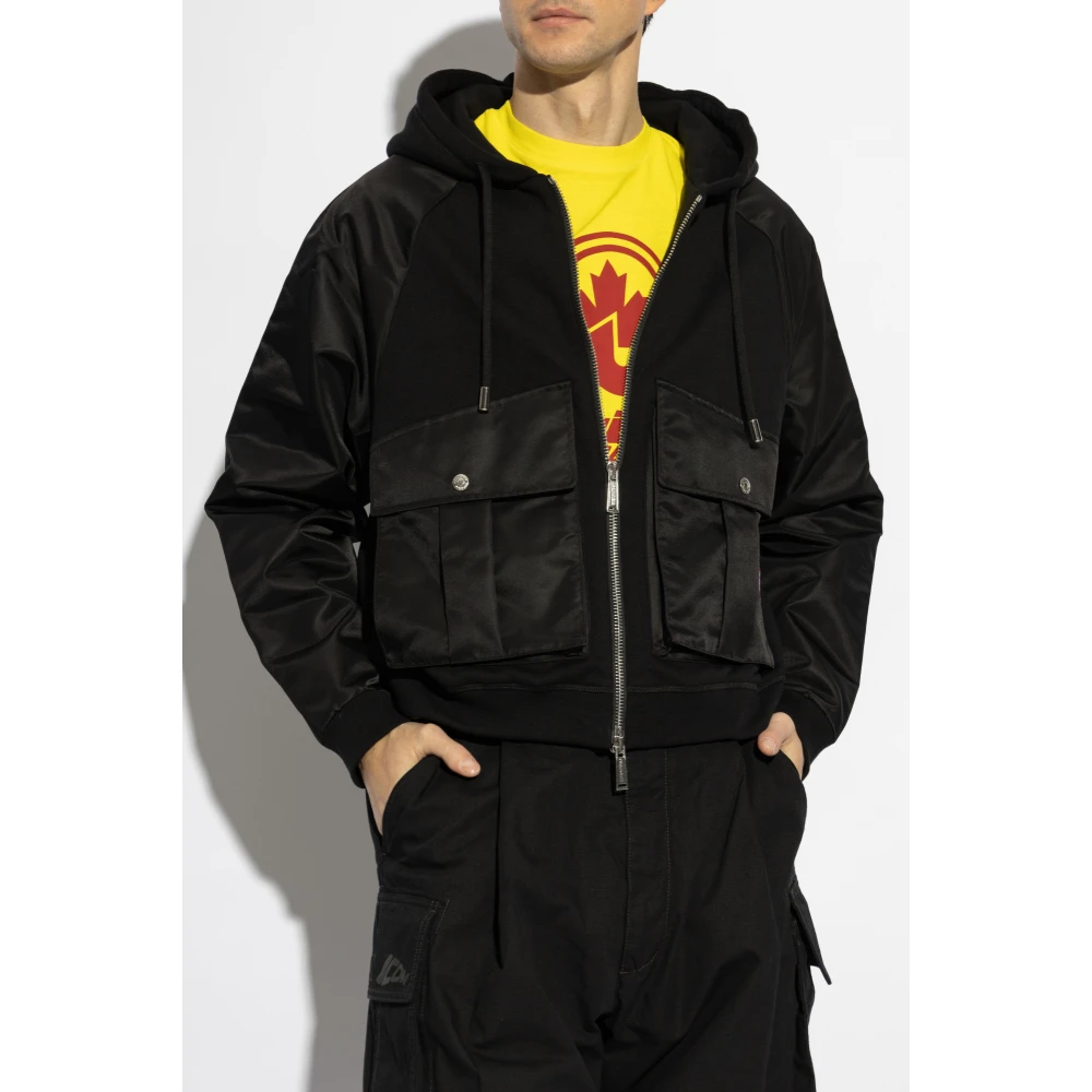 Dsquared2 Jas gemaakt van gecombineerde materialen Black Heren