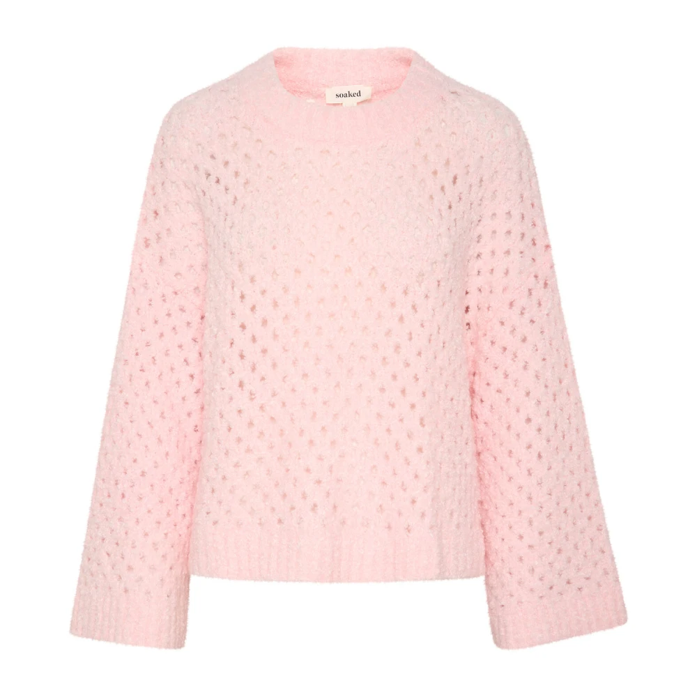 Soaked in Luxury Mesh Pullover Sweater Ballerina Stijl Pink Dames