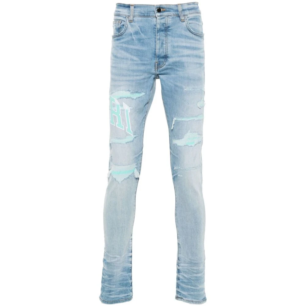 Amiri Lichtblauwe Distressed Skinny Jeans Blue Heren