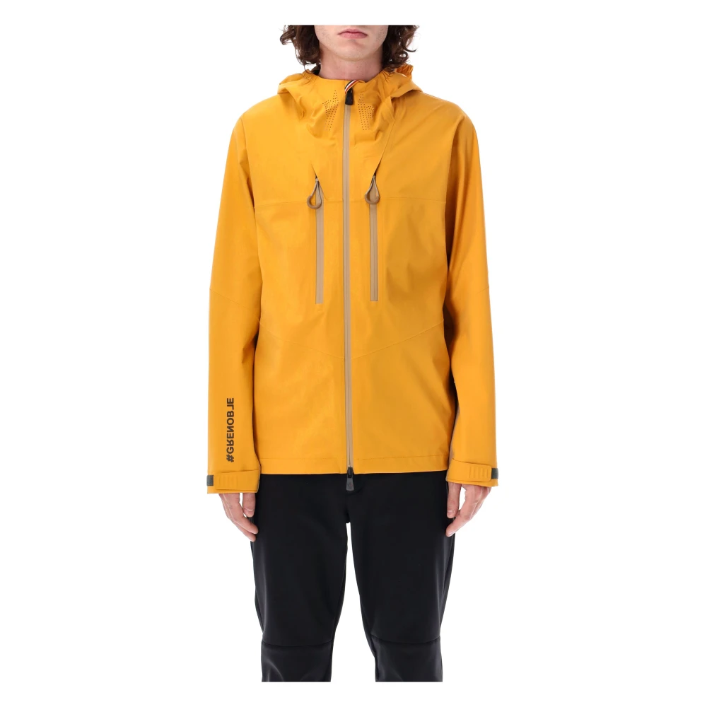 Moncler Gele Hooded Shell Jacket Aw24 Yellow Heren