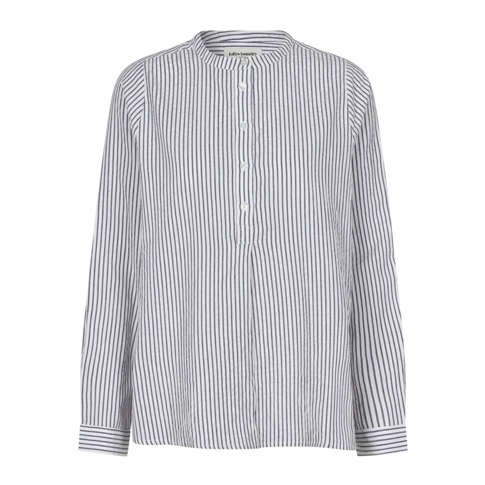 Lollys Laundry Gestreepte Lange Mouwen Shirt Blue Dames