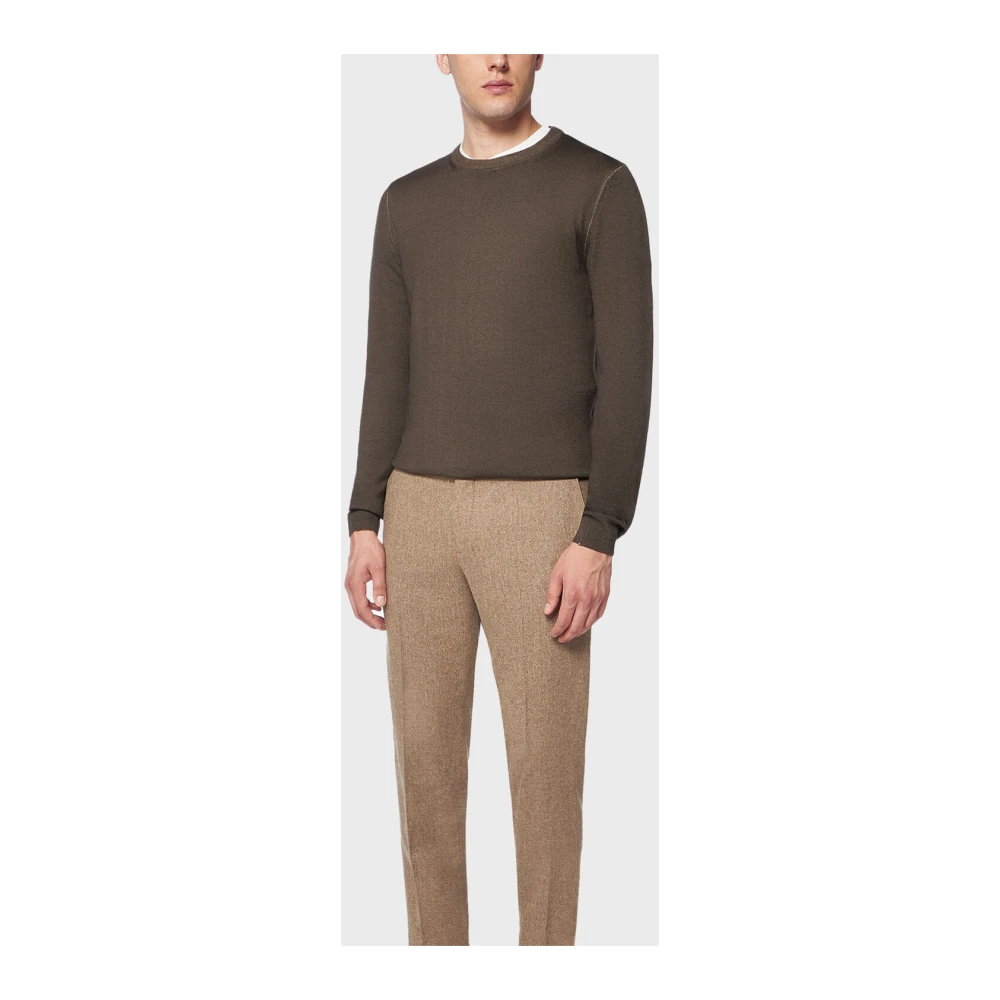 Boglioli Gewassen flanel regular Chinos Gray Heren