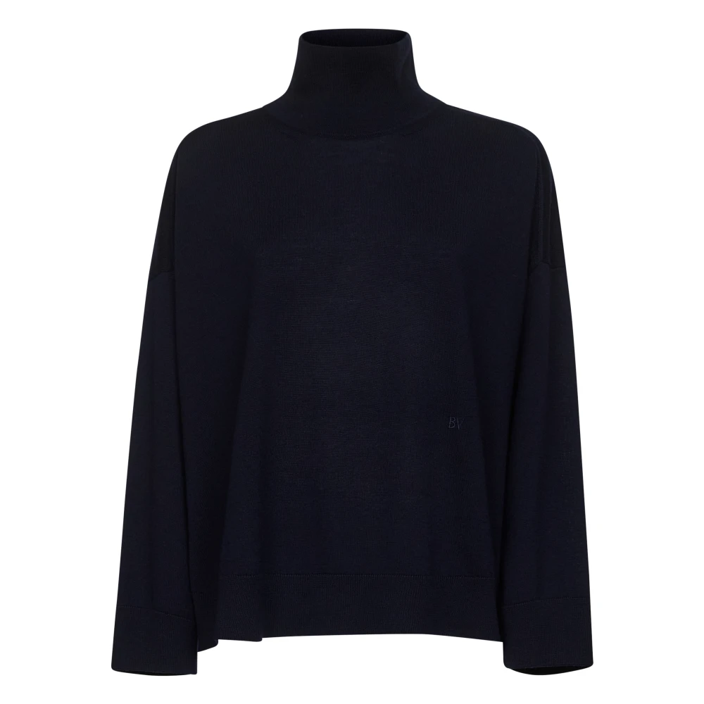 Bottega Veneta Women's Blue Wool Sweater With Bv Embroidery