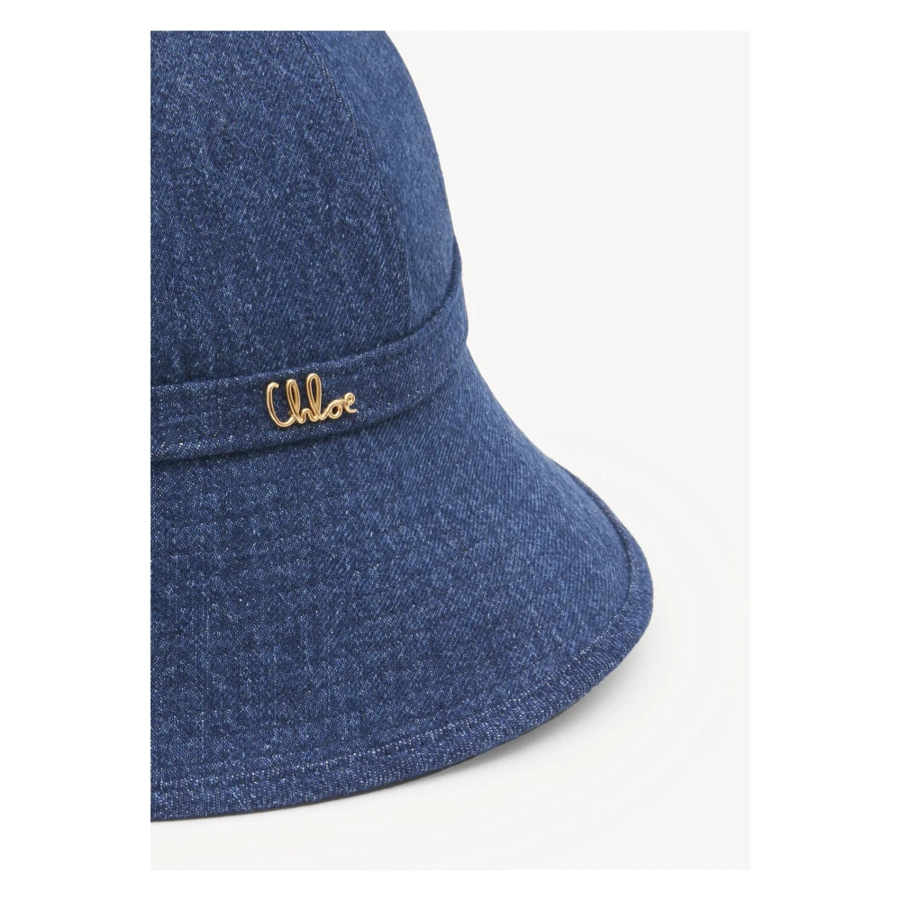 Chloé Denim emmerhoed met gouden detail Blue Dames