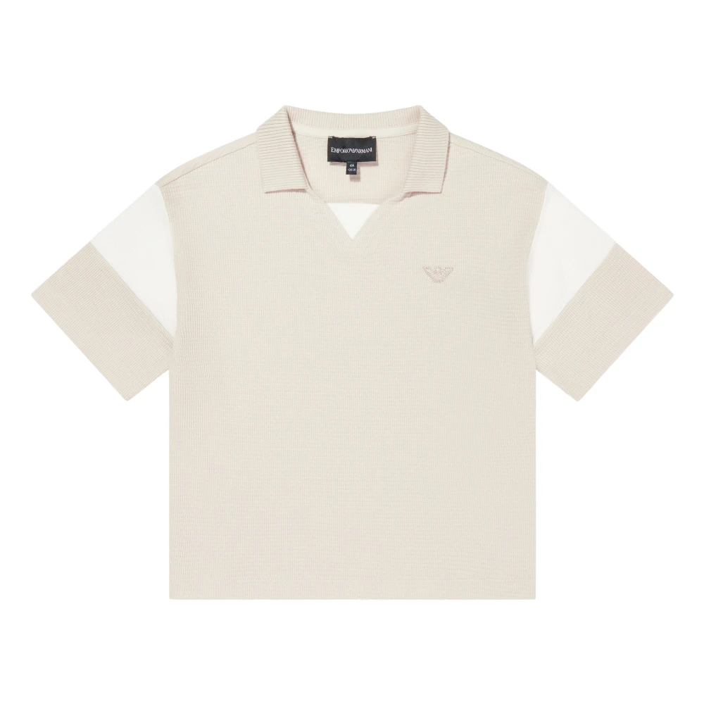 Emporio Armani Men's Beige Eagle Logo Polo Shirt