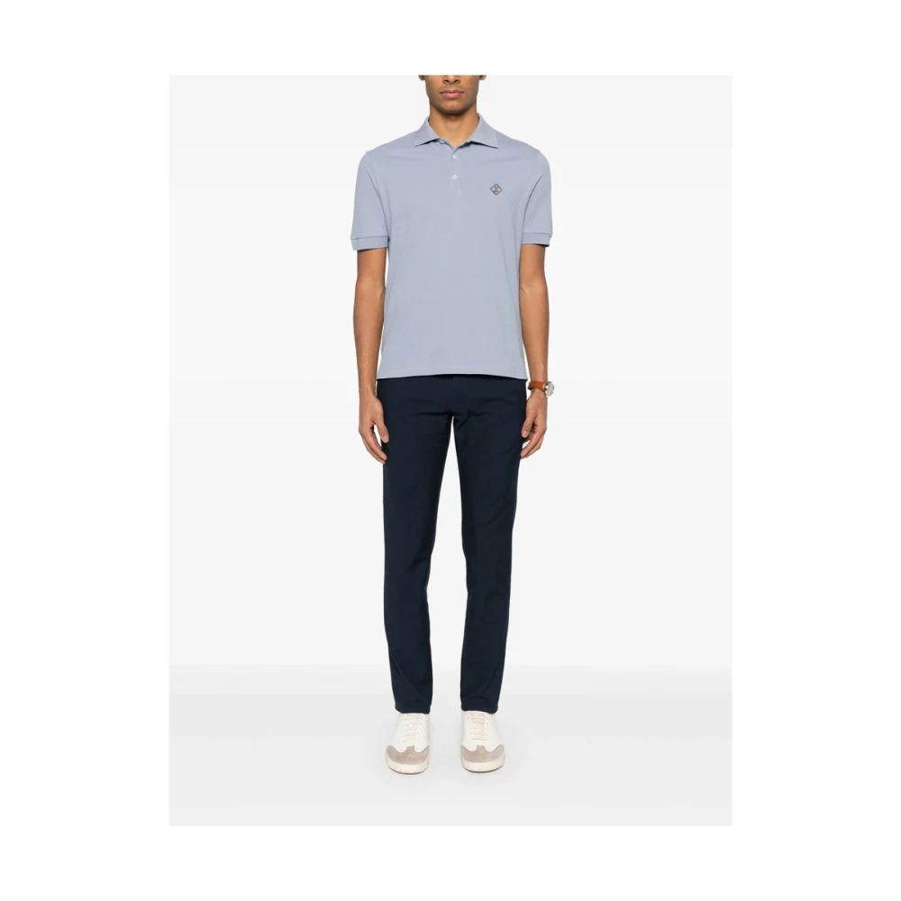 Incotex Blauwe Jeans met Knopen en Zakken Blue Heren