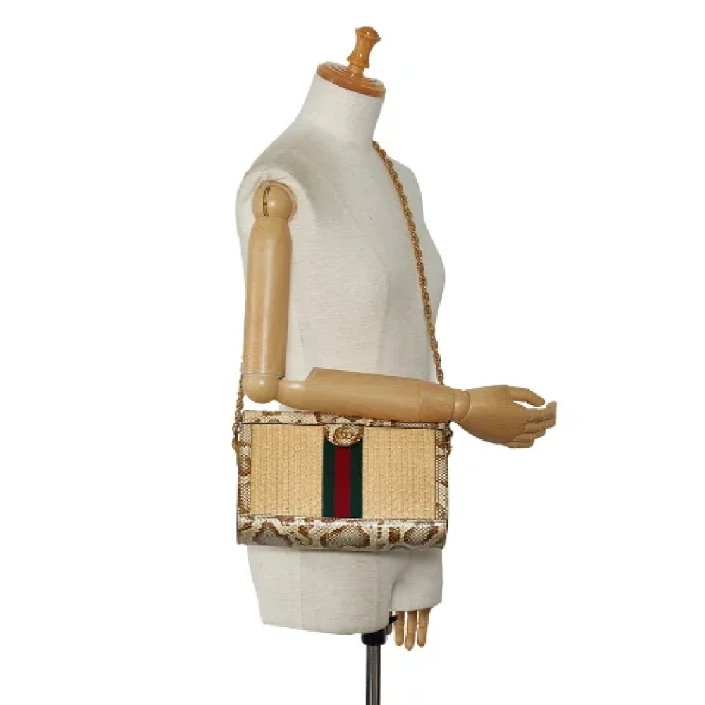 Gucci Vintage Pre-owned Fabric crossbody-bags Beige Dames
