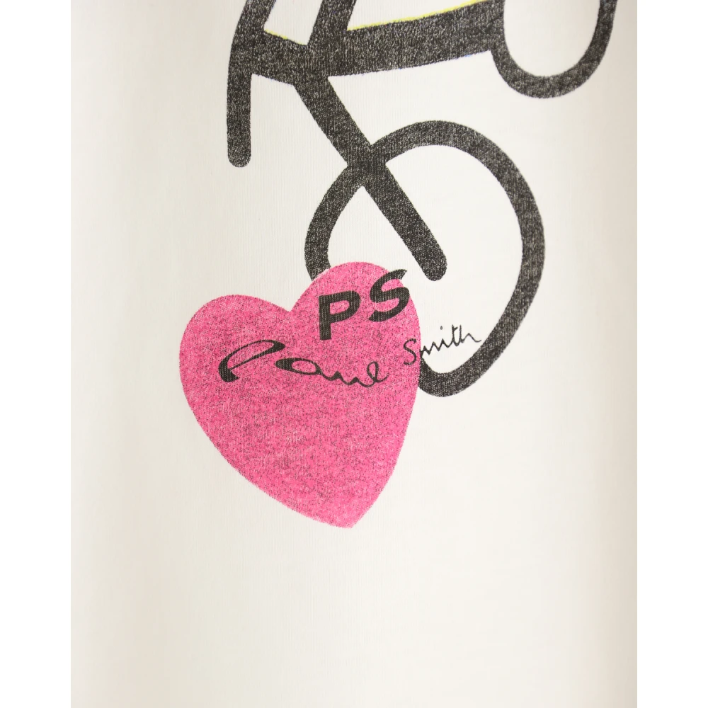 PS By Paul Smith Heart Cycle T-shirt in wit Beige Heren