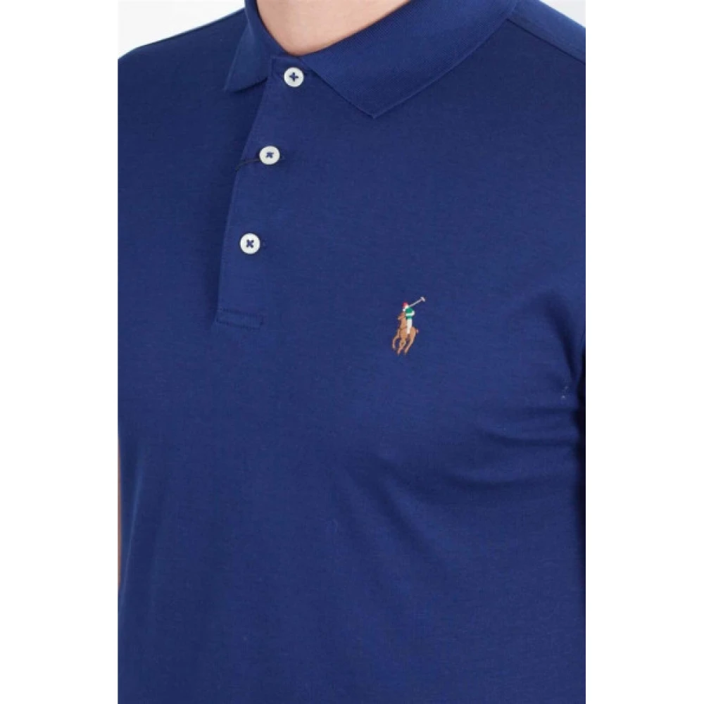 Polo Ralph Lauren Korte Mouw Pima Katoen Polo Blue Heren