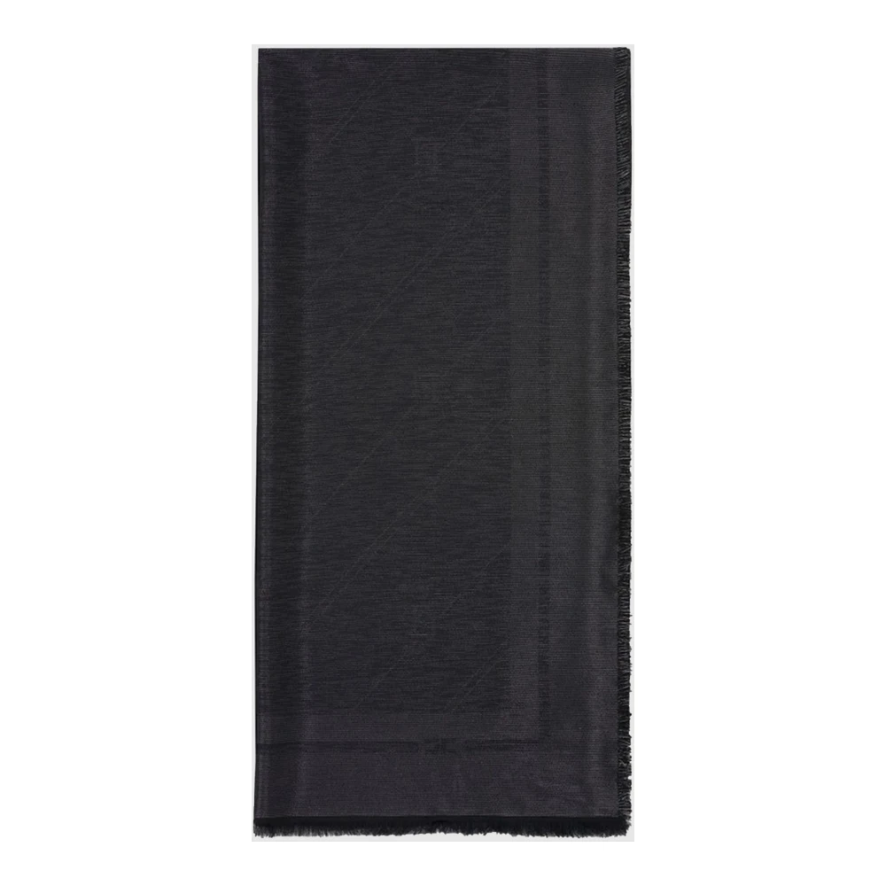 Elisabetta Franchi Zwart Lurex Draad Gestreepte Sjaal Black Dames