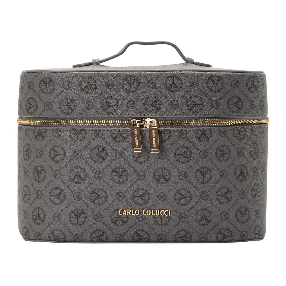 Carlo Colucci Gray Travel Cosmetic Bag Organizer - Female - Toilet Bags - One Size - Bags