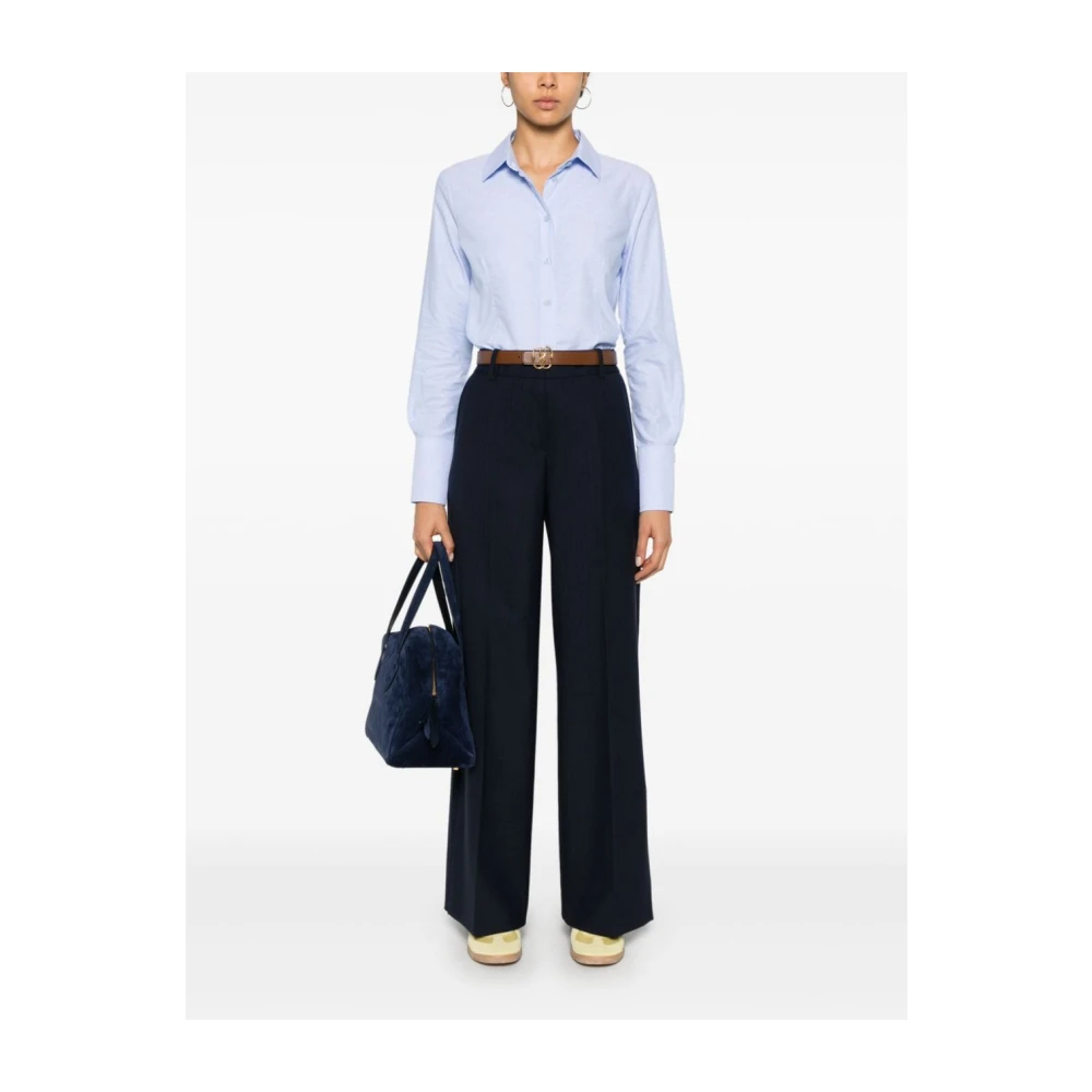 Liu Jo Celeste Katoenen Aansluitende Blouse Blue Dames