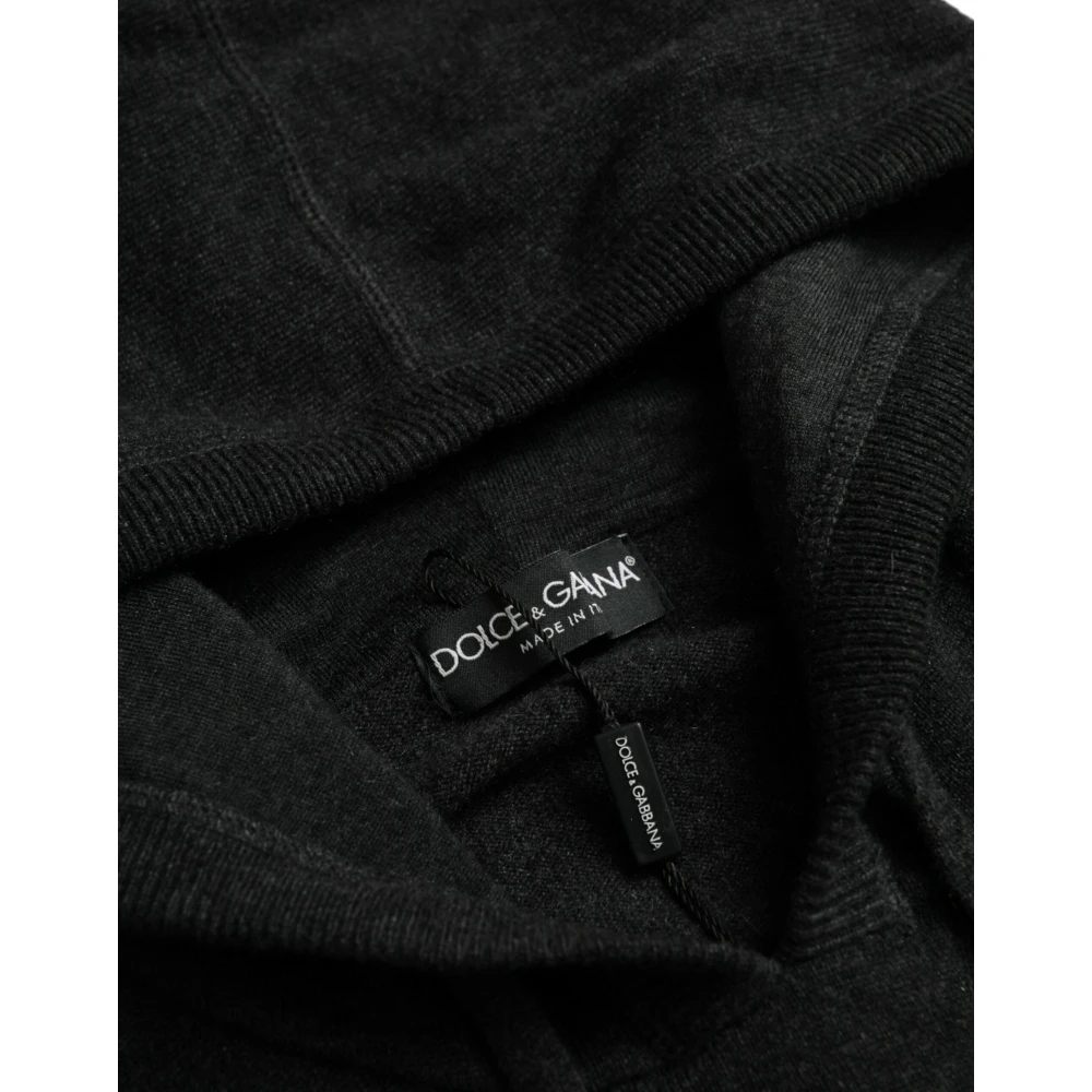 Dolce & Gabbana Donkergrijze Kasjmier Hoodie Gray Heren