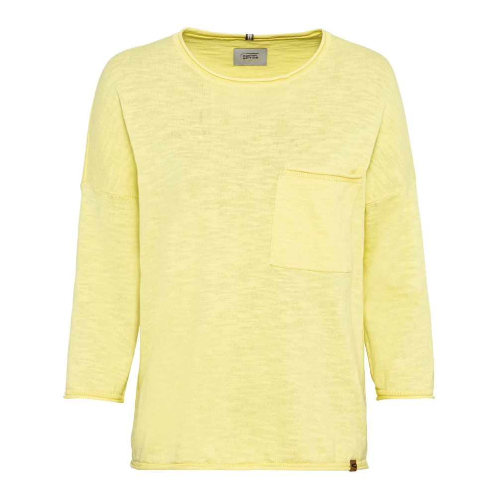 Camel active Round-neck Knitwear Yellow Dames