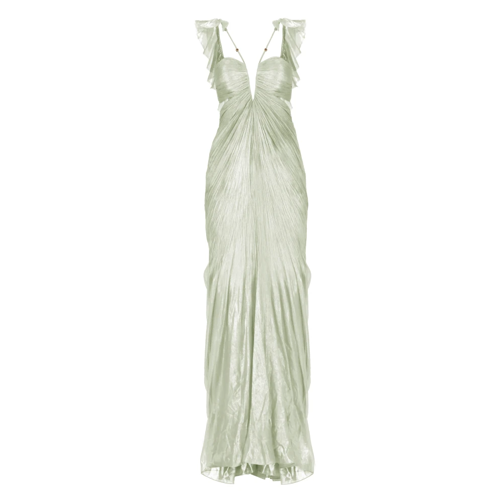 Maria Lucia Hohan Groene Zijden Jurk met Ruches Green Dames