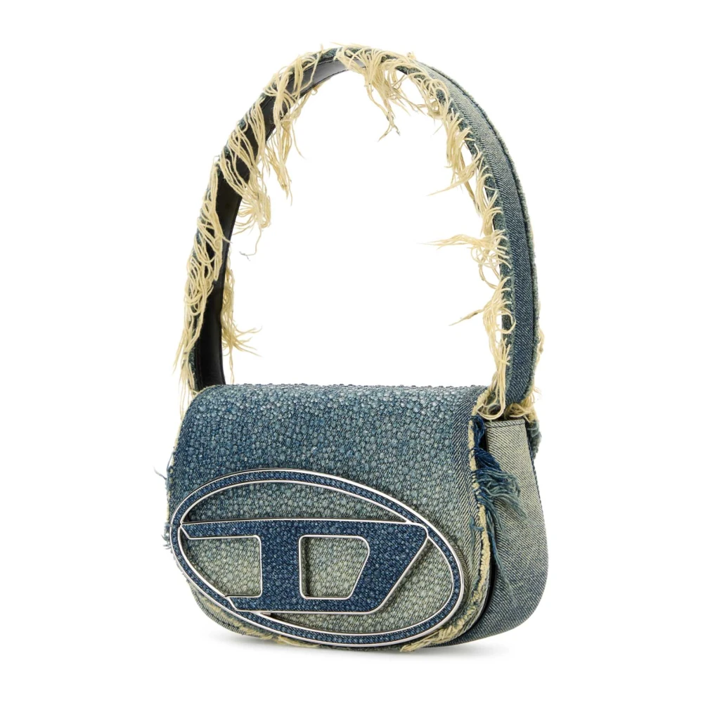 Diesel Denim schoudertas met versieringen Blue Dames