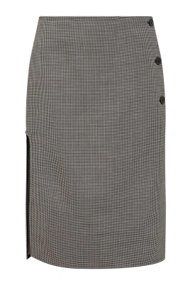 Oblique Houndstooth Midi Kjol