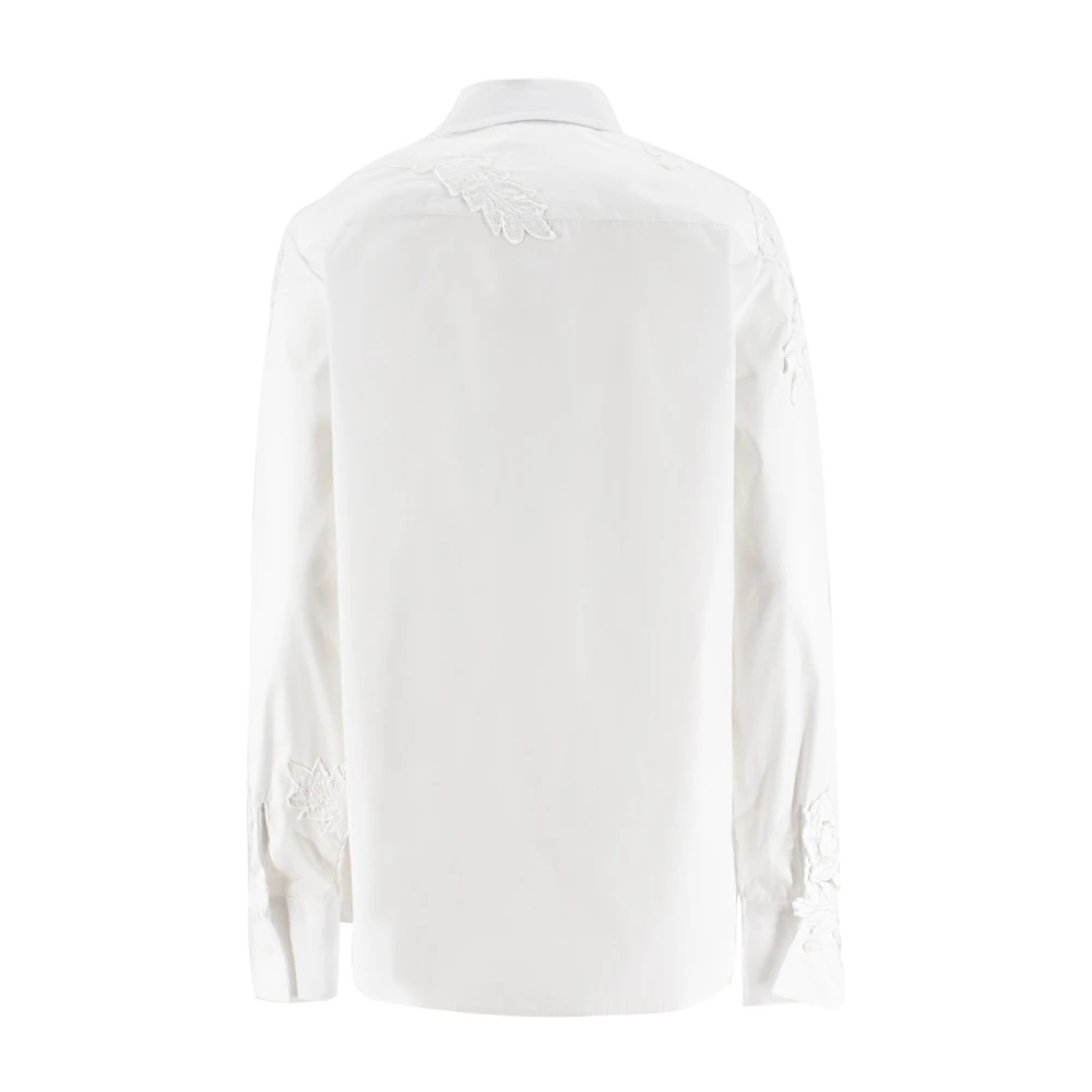 Ermanno Scervino Elegante Bloemenkant Shirt White Dames