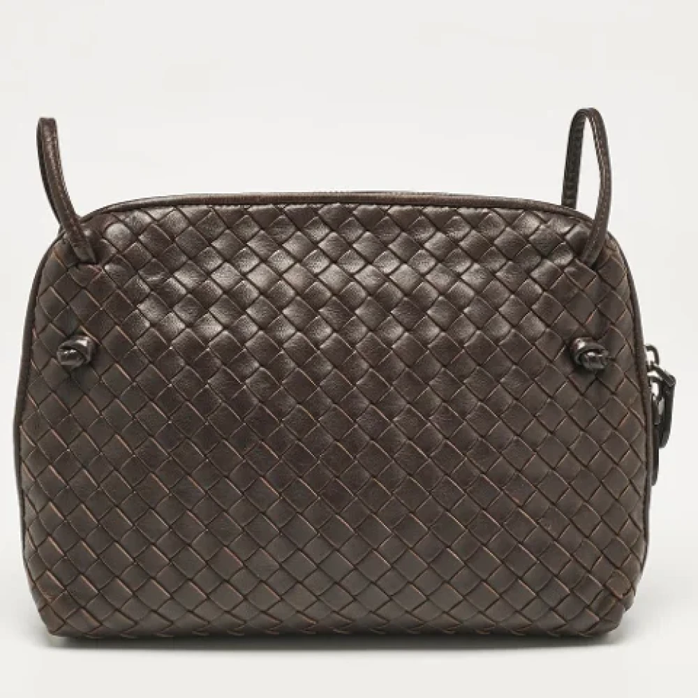 Bottega Veneta Vintage Pre-owned Leather crossbody-bags Brown Dames