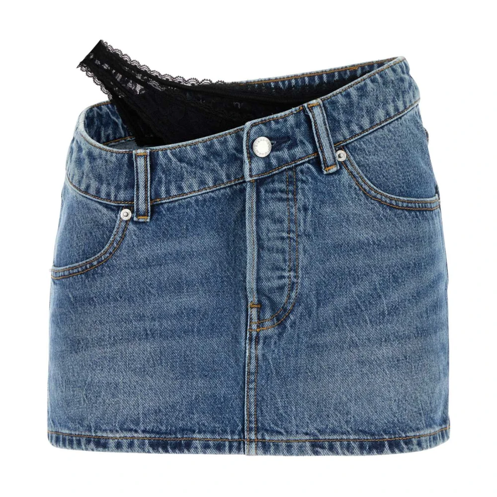 Alexander wang Vintage Kant Rok Denim Indigo Blue Dames