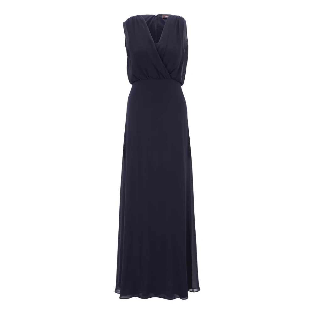 Vera Mont Elegante Chiffon Jurk met Plooien Blue Dames