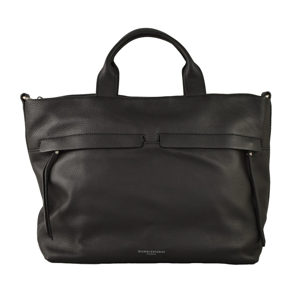 Gianni Chiarini Leren Schoudertas Black Dames