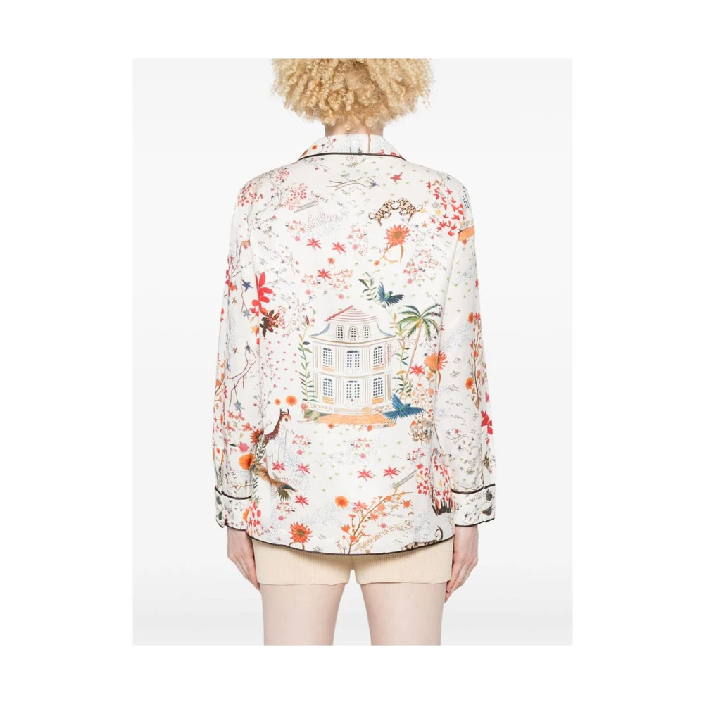 Siedrés Witte Button-Up Camp Kraag Shirt Multicolor Dames