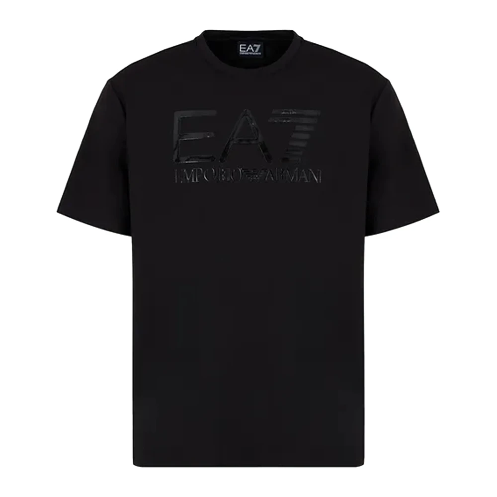 Emporio Armani EA7 Wijde Logo T-shirt Zwart Black Heren