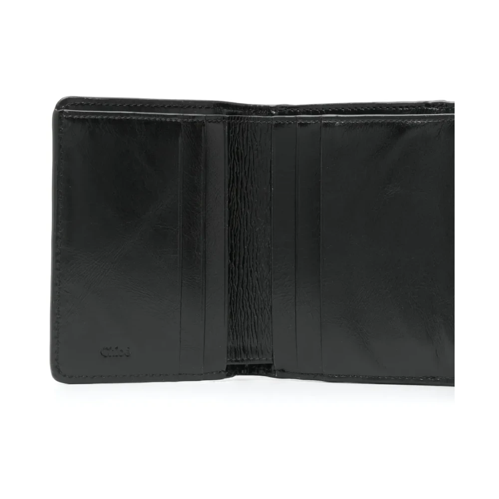 Chloé Zwarte Leren Muntportemonnee Black Dames