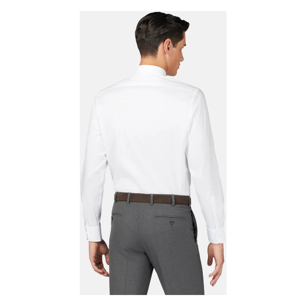 Boggi Milano Slim Fit Stretch Katoenen Overhemd White Heren