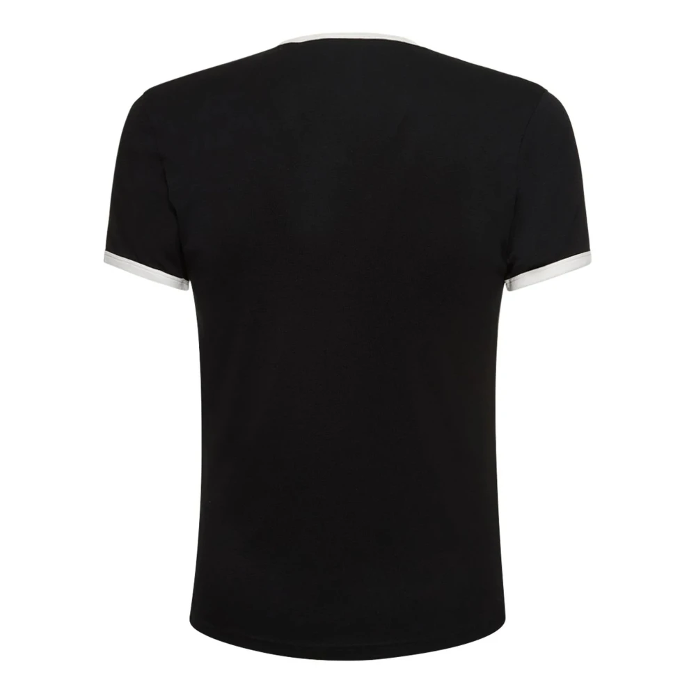 Courrèges Zwarte T-shirts en Polos met Contrast Jersey Bumpy Black Heren