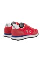 sneakers-rouges-en-daim-avec-lacets-blancs-doubles