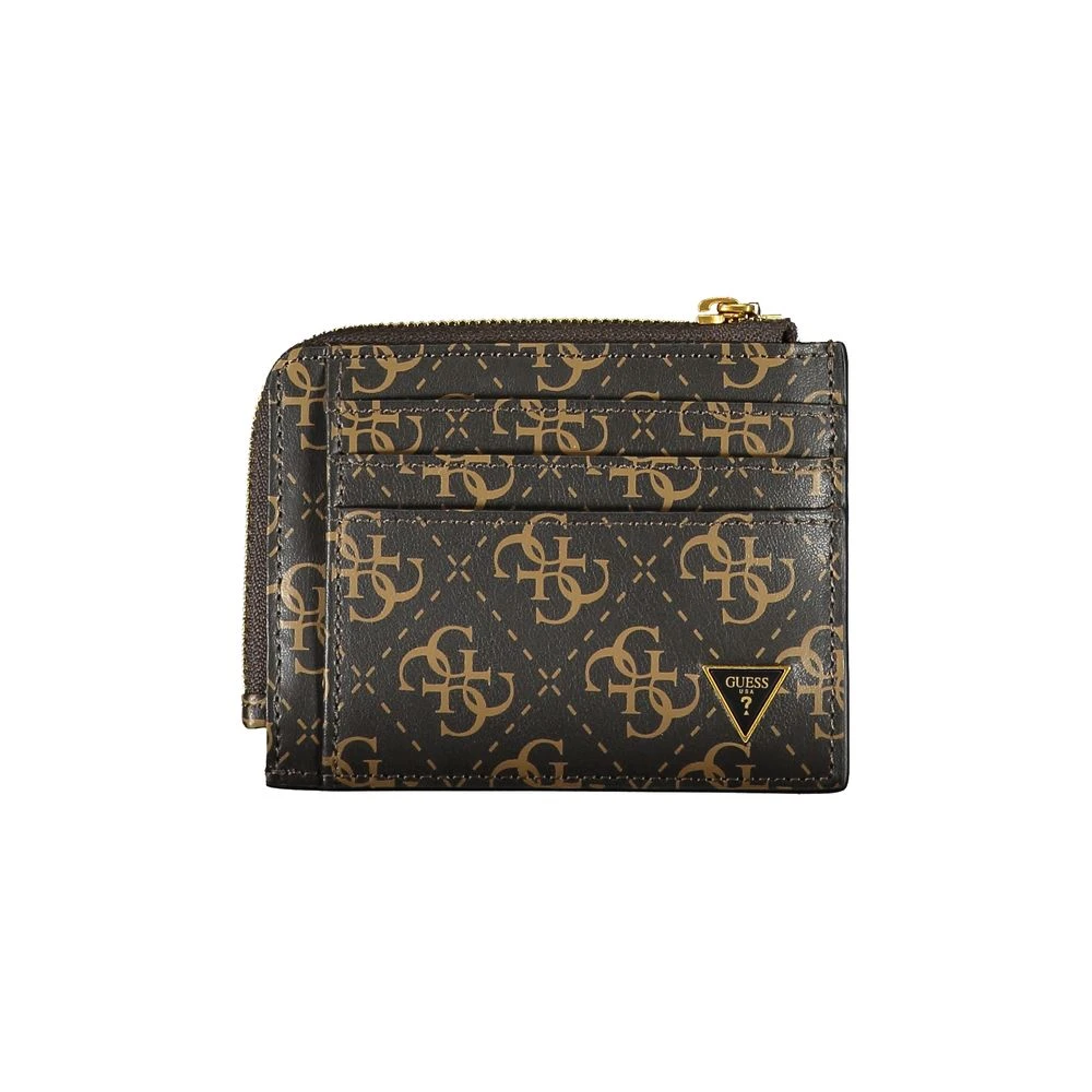Guess Elegante bruin leren portemonnee met rits Brown Heren