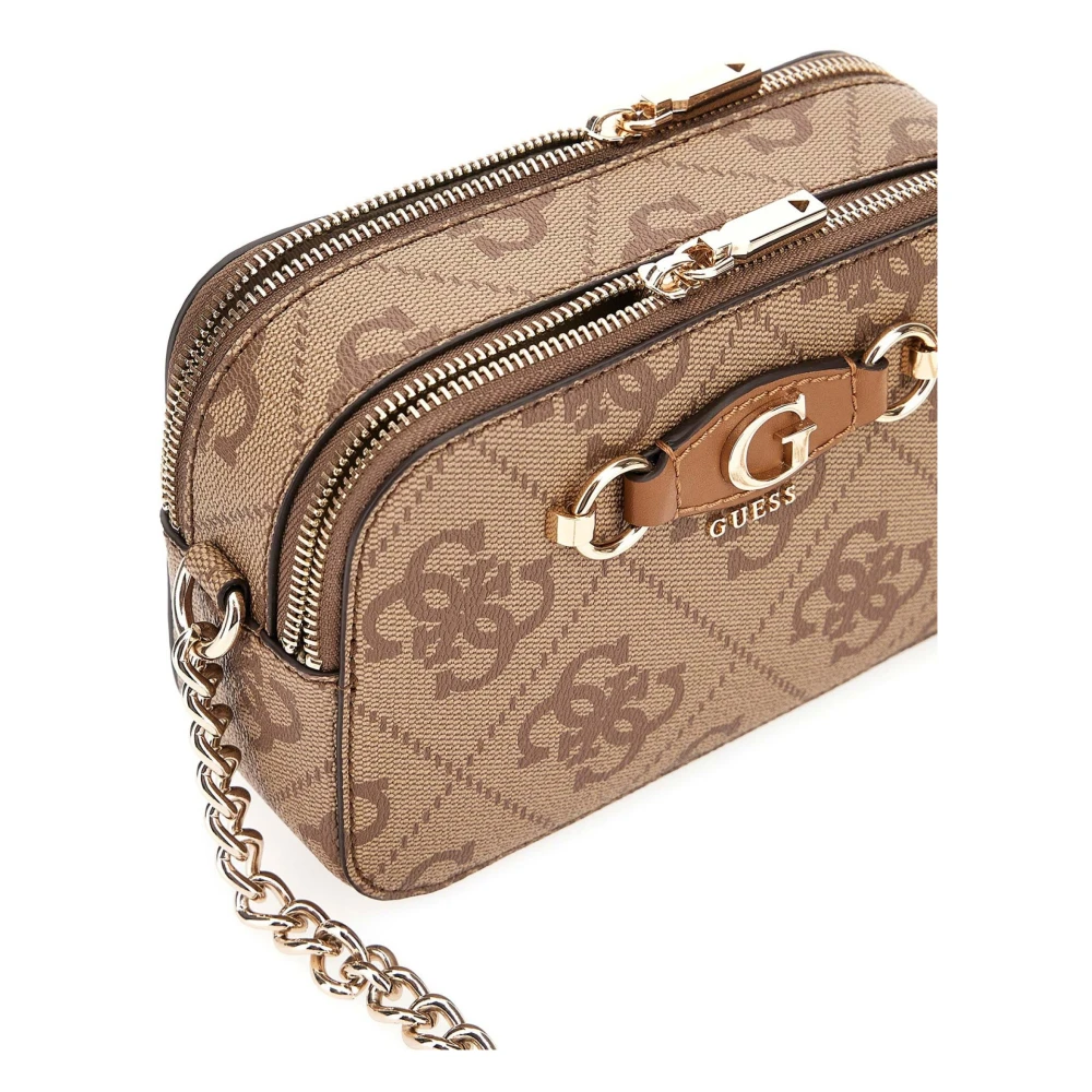 Guess Izzy Top Zip Schoudertas Brown Dames