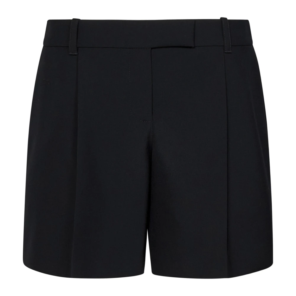 Alexander mcqueen Zwarte wollen shorts met plooien Black Dames