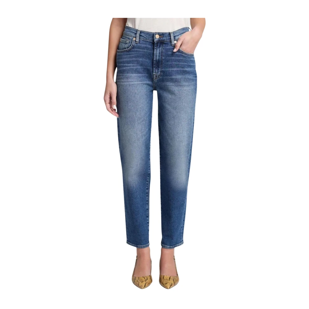 7 For All Mankind Slim Fit Jeans Donkerblauw Blue Dames