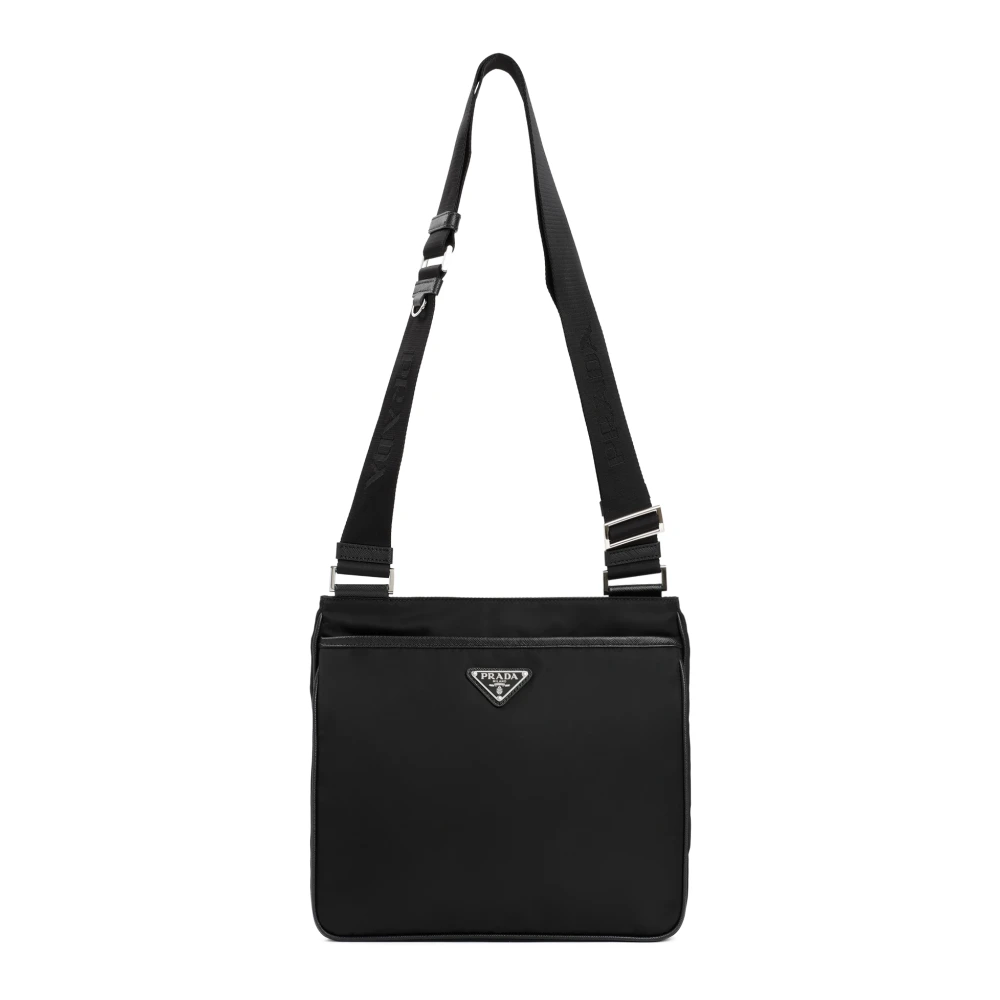 Prada Men's Black Re-Nylon And Saffiano Shoulder Bag