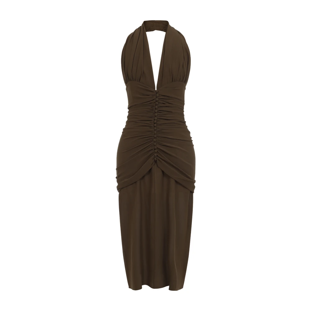 Saint Laurent Elegante Groene Midi Jurk Green Dames