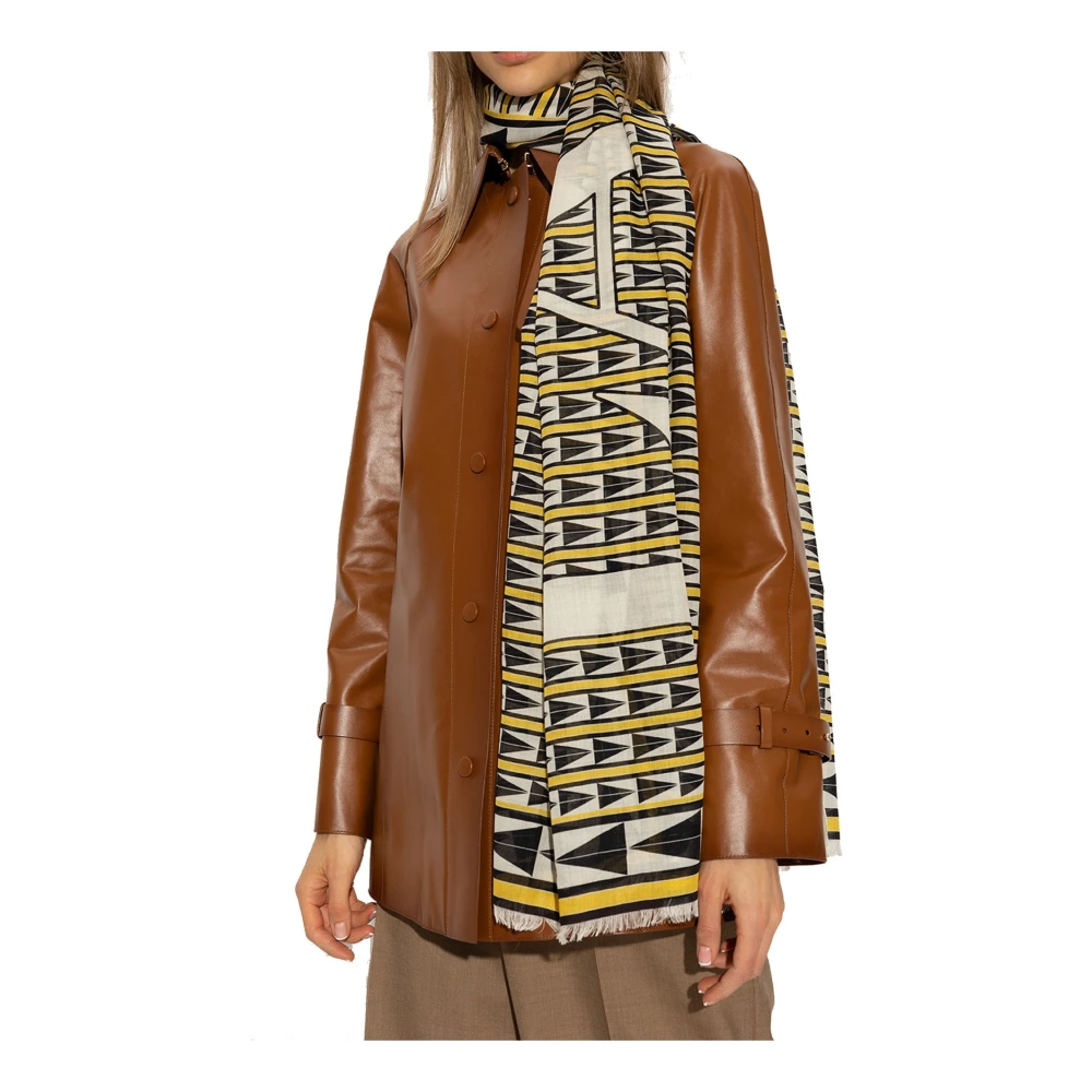 Lanvin Gele Geometrische Wollen Sjaal Multicolor Dames