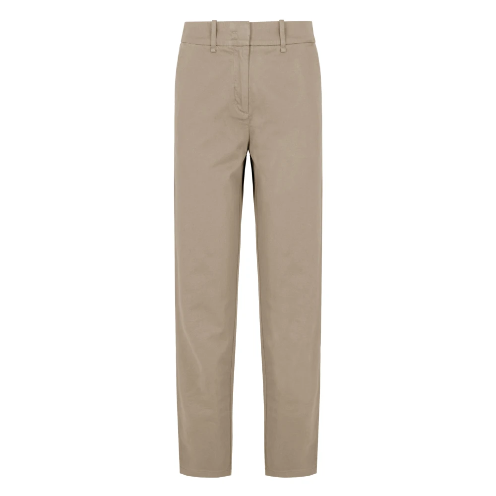 Bomboogie Kvinno Beige Byxor Dam, M, Bomull, Cotton Satin Chino Pants