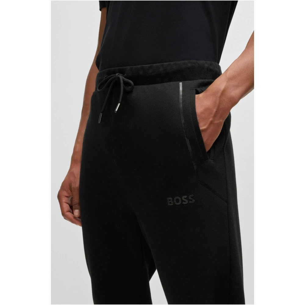 Hugo Boss Zwarte Joggingbroek Rechte pasvorm Black Heren