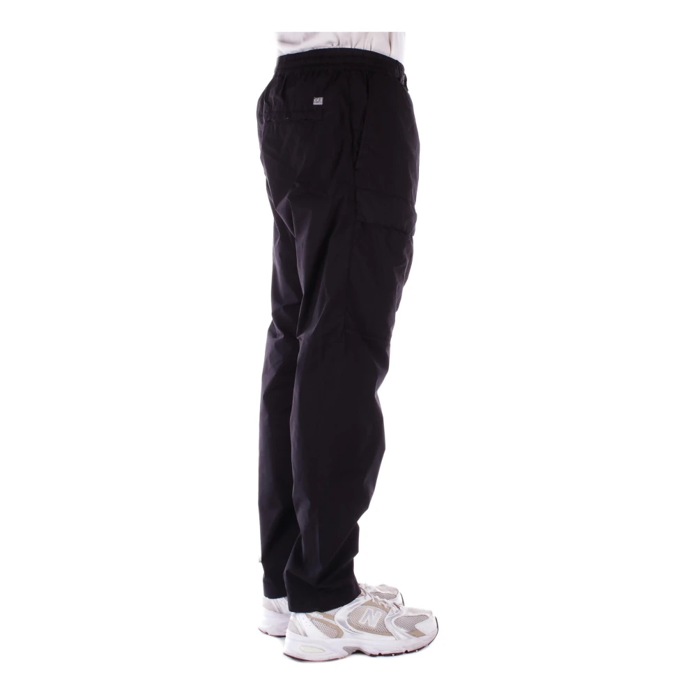 C.P. Company Zwarte Logo Voorkant Skinny Broek Black Heren
