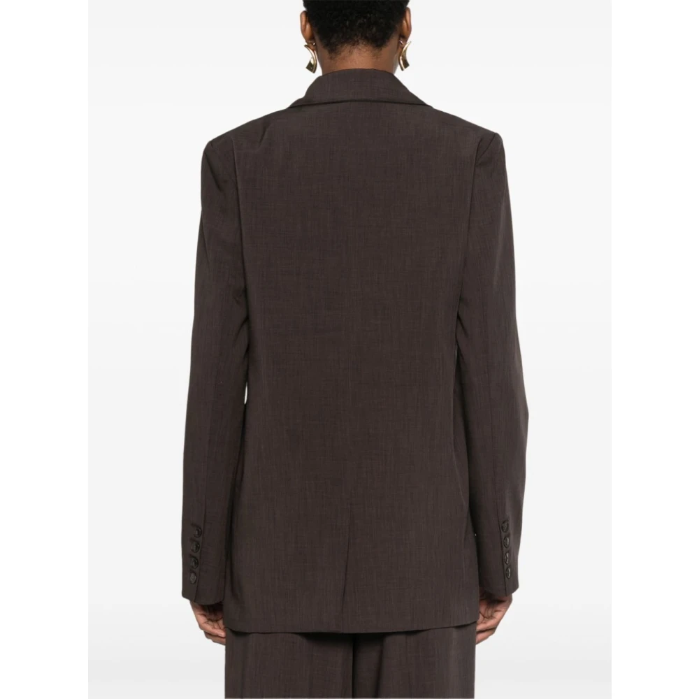 Birgitte Herskind Auburn Brown Blazer met Off-Center Knoop Brown Dames